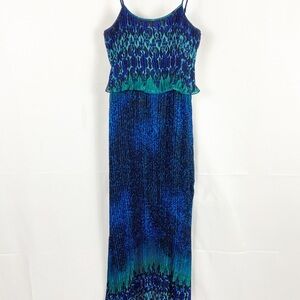 ROMEO & JULIET Blue Animal Print Maxi Dress